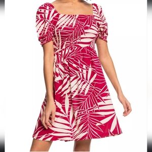 Roxy Juniors' Hello Petal Printed Smocked Mini Dress NWT